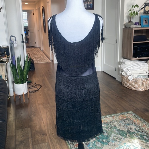 California Costume Collections Black Fringe Sequin Flapper Dress - Picture 3 of 8